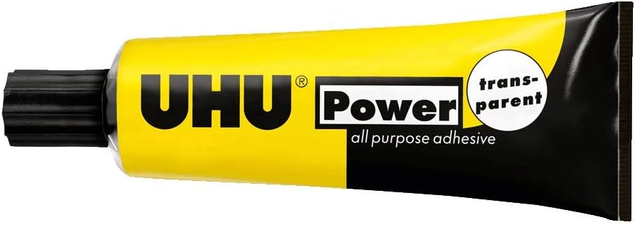 UHU All Purpose Adhesive Power transparent, power adhesive with exceptional bonding strength, tubee 33ml folding box