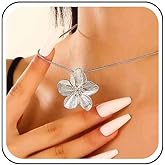 Jugielu Vintage Large Flower Necklace Choker Punk Floral Pendant Necklace Gold Round Snake Chain Necklaces Statement Jewelry for Women