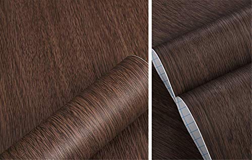 Papel de contacto de grano de madera marrÃ³n, impermeable, autoadhesivo, estanterÃ­a, cajÃ³n, armario, pegatina de 17,7 pulgadas por 118 pulgadas (madera con bisagras profundas)