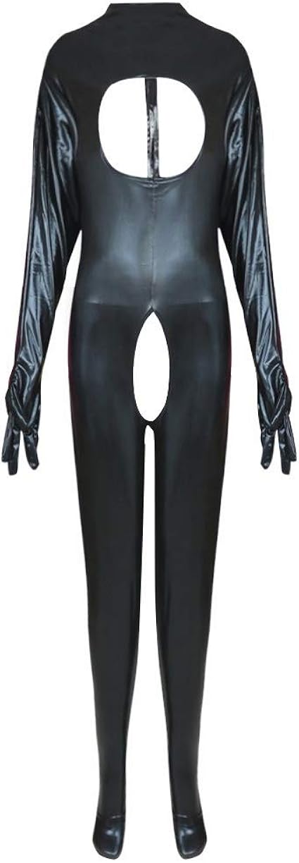 Damen Leder-Body Langarm - Sexy Catsuit Für Besondere Anlässe!