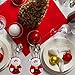Rongyuxuan Christmas Cutlery Bag, 3 Pack Kitchen Cutlery Suit Silverware Holders Pockets Knifes Forks Bags for Christmas Party Decoration