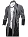 TAM WARE Mens Classic Fashion Marled Open-Front Shawl Collar Cardigan TWGG1308-GRAY-US M
