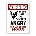 Honey Dew Gifts, Chicken Decor, Warning Do Not Make the Chickens Angry, 9 inch by 12 inch Novelty Tin Sign Decor, Chicken Coop Sign, Farm Sign, HDG-1103