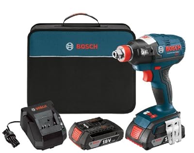 Bosch IDH182-02 18-Volt Brushless Socket Ready (1/4-Inch Hex, 1/2-Inch Square) Impact Driver with (2) 2.0Ah Batteries, Charger and Cas