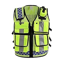 3M Multi Pocket Safety Vest,Highly Breathable Mesh Vest Meets Heavy Woven Engineer Hi Viz Green