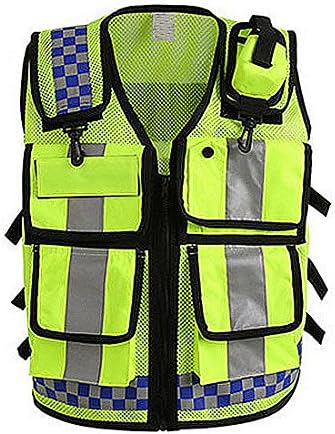 3M Multi Pocket Safety Vest,Highly Breathable Mesh Vest Meets Heavy Woven Engineer Hi Viz Green