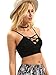 SweatyRocks Women Black Sports Lingerie Crop Top Bralette Bra Strap Cami Top
