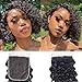 Brazilian Hair Deep wave 3 Bundles with Closure(10 12 14 + 10) Curly Virgin Hair Bundles with 4x4 Free Part Closure Unprocessed Deep Curly Human Hair Extension Natural Color for Black Women