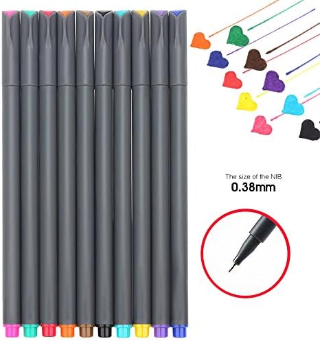 Bullet Journal Planner Pens, Fineliner Color Pen Set Fine Point Markers Fine Line Colored Sketch Drawing Pens for Writing Note Taking Calendar Coloring Book Art (10 Fineliner Pens)