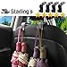 Starling's Headrest Hooks for Car - Back Seat Organizer Hanger Storage Hook, Car SUV(Set of 4) Black, Purse Hook for Car Handbag Clothes Umbrellas Coats Grocery Bags & More!