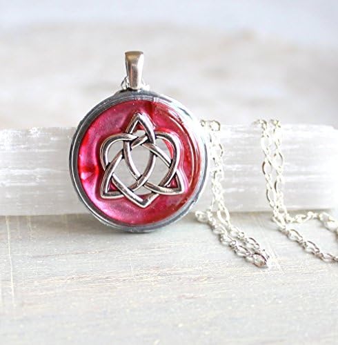 Pink Celtic sister knot necklace