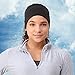 TrailHeads Womens Ponytail Headband - Reflective, Moisture Wicking Hair Headband for Running, Winter - Adrenaline Series - black