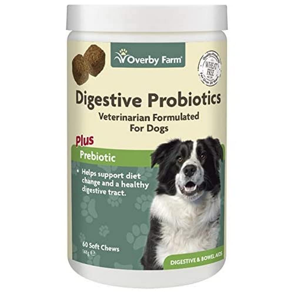 Overby Farm Digestive Probiotics Soft Chews for Dogs, 60-Piece, 144 g