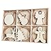 MACTING 30PCS Wooden Christmas Ornaments Unfinished Predrilled Natural Wood Slices DIY Blank Hanging Ornaments Kit for Crafts Centerpieces Christmas Tree Decorations, 6 Styles