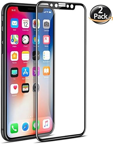 (2 Pack) iPhone X Screen Protector by Gorilla Cases Glass | [3D Touch] 0.25mm Screen Protector for Apple iPhone X 2017 works with most cases 99% Touch Accurate iPhone X Screen Protector (Black)
