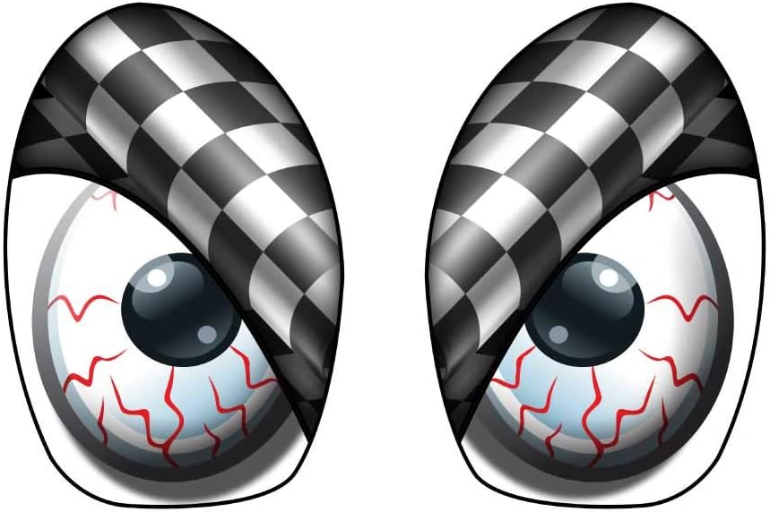 Underhood Eye Decal Set | Checkered Flag-Grayscale | (2002-2006) R50-R53 - Mini Cooper