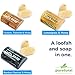 Puretural Luffa Soap Gift Box Set of 3 x 100 Grams Includes 1x Turmeric & Tamarind, 1x Lemongrass and 1x Charcoal Loofah Soap Bar with Honey to clean dark spots for Stretch marks Whitening