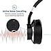 Active Noise Cancelling Bluetooth Headphones, iDeaUSA Wireless Headphones with Microphone Over Ear Headphones for TV, Airplane, HiFi Stereo Sound - Black