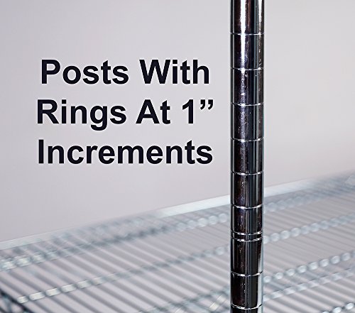 Lakeside R247272CC-4 Round Post Wire Cart, 4 Shelf, 24"D X 72"L X 72"H (78" Oah) - Thumbnail 5