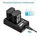 Powerextra 2 Pack Replacement Sony NP-FZ100 Battery 2500mAh and Smart Dual Charger LCD Display for Sony Alpha 9, A9, Alpha 9R, A9R, Alpha 9S, A7RIII, A7R3 Camera