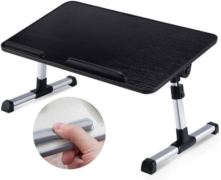 Laptop Stand Bed Table Portable, Notebook Table Foldable Lap Tray Desk Adjustable for Watching Movie on Bed or As Personal Dinning Table, 52x30x24cm, H069ZJ (Color : Black)