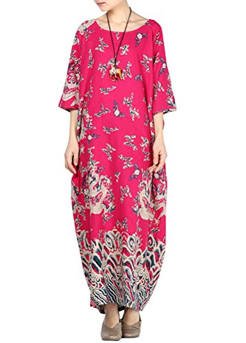 Minibee Women's Dragon Print Pattern Clothing Rose-half sleeve, One Size