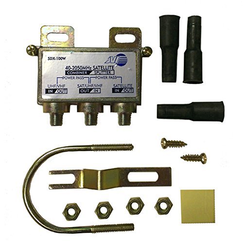 Diplexer Satellite Outdoor Digital Mast Mount Kit 2 GHz Single LNB Signal Antenna Watertight Boots Clamp Off-Air Coupler Splitter Separator