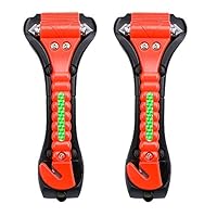 LPHUS 2 Pack Car Safety Hammer, Emergency Escape Tool with Car Window Breaker and Seat Belt Cutter, ABS Carbon Steel Escape Hammer