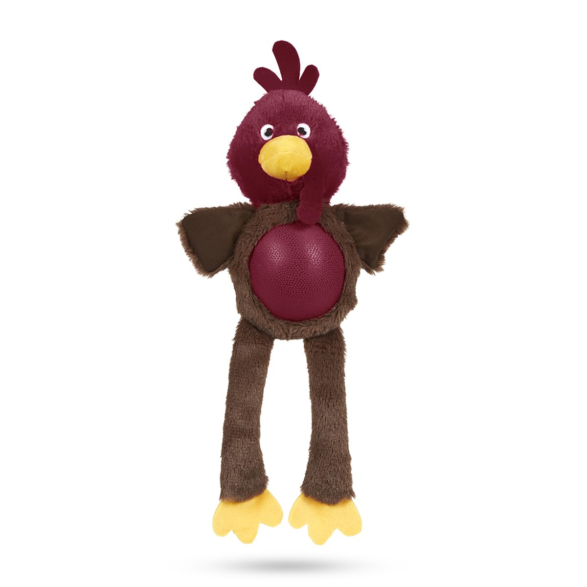 Petface Roxie Rubber Tum Turkey Plush Christmas Dog Toy with Built-In Squeaker