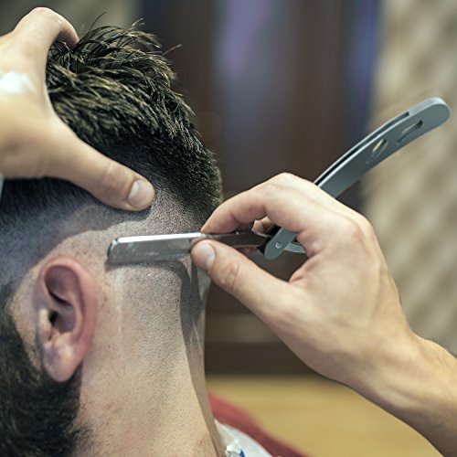 Straight Edge Razor, Razors Straight Razor Kit Barber Razor Supplies Single Blade Razor Shaving Blade Razor for Men Beard Shaper - 10 Blades Repalcement