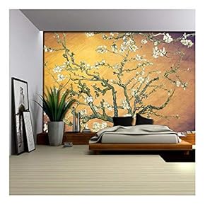 Smeared Yellow and Purple Almond Blossom by Vincent Van Gogh - Wall Mural, Removable Sticker, Home Decor - 66x96 inches