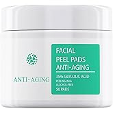 Glycolic Acid Pads - Exfoliating Pads for Face with Vitamins B5, C & E, Green Tea - Chemical Peel for Face at Home - Peel for Acne, Fine Lines and Wrinkles - 50 Count