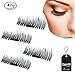 New Magnetic False Eyelashes,1 Pair 4 Pieces 3D Magnetic False Eyelashes, Reusable Fake Lashes,Widen Magnetic False Eyelashes -Cover all eyes