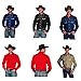 Sunrise Outlet Men's 100% Cotton Retro Western Cowboy Shirt-Black-XL