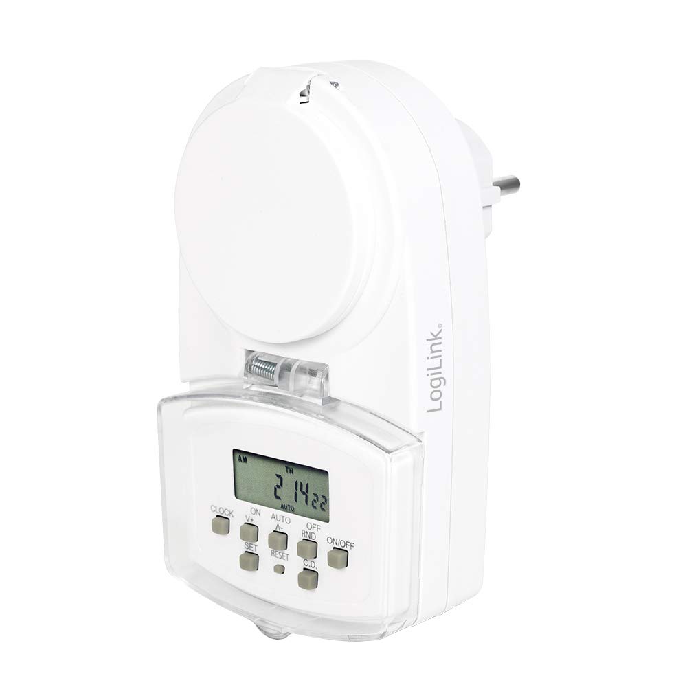 LogiLink ET0008 ET0008 Digital Timer Switch IP44 for Protection Against Splashes and Foreign Bodies >1 mm Outdoor