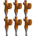 Kacrik Set of 6pcs Fuel Injectors 23250-0P100 Compatible For 13-2019 Lexus IS300 IS350 GS350 GS450h 16-2019 Toyota Highlander Sienna Camry Tacoma 3.5L Compatible FJ1405 23209-09330