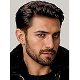 Siudus Mens Brown Short Wigs Side Part Natural Synthetic Hair Wigs Daily Costume Wig for Male Guy