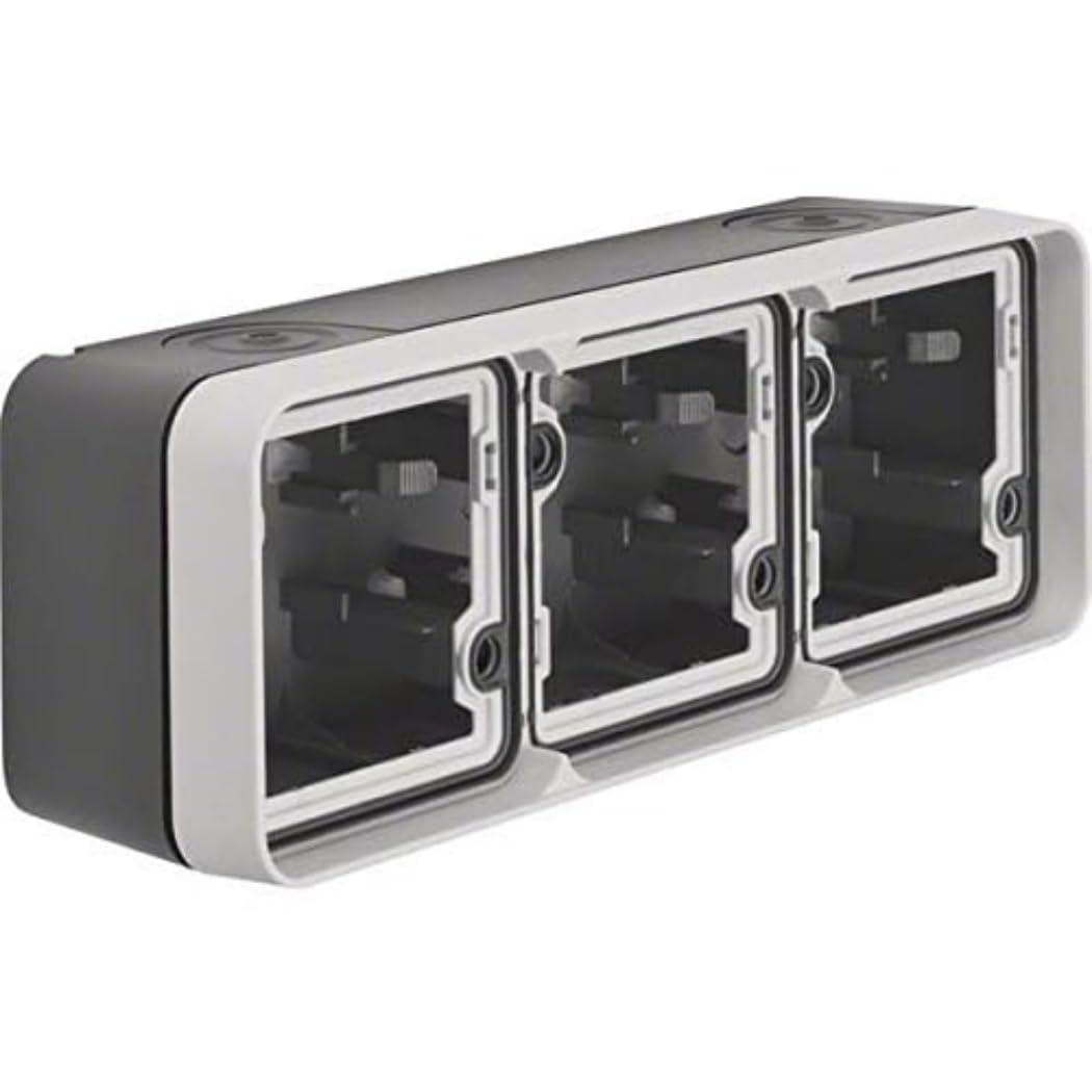 Berker Housing with Frame 6019303505 Cable Entry LGR W.1 Surface-Mounted Housing 4011334390114