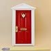 RoseSummer 1:12 Dollhouse Miniature Wood Fairy Door Red Assembled with Metal Accessories