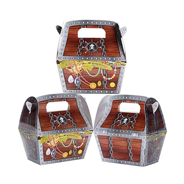 MEJOSER 30 Stück (8x4x10.5cm) Piraten Schatztruhe Schatzkiste Kindergeburtstag Pirat Schatzkiste Piraten Gastgeschenk für Piraten Party Mitgebsel Give-Aways