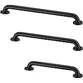 Stardrix Grab Bar Bundle for ADA Compliance, Matte Black Stainless Steel Grab Bar Set for Commercial and Residential Restroom
