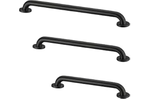 Stardrix Grab Bar Bundle for ADA Compliance, Matte Black Stainless Steel Grab Bar Set for Commercial and Residential Restrooms, 1.5" Diameter - 18", 36", 42" - Pack of 3