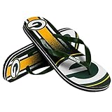 NFL Football Unisex Gradient Big Logo Beach Summer Flip Flop Sandals - Pick Team (Green Bay Packers, Medium)