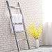 MyGift 54 inch Tall Fully Assembled Wood Blanket Ladder, 5-Tier Wall Leaning Towel Rack, No Assembly, Whitewashed