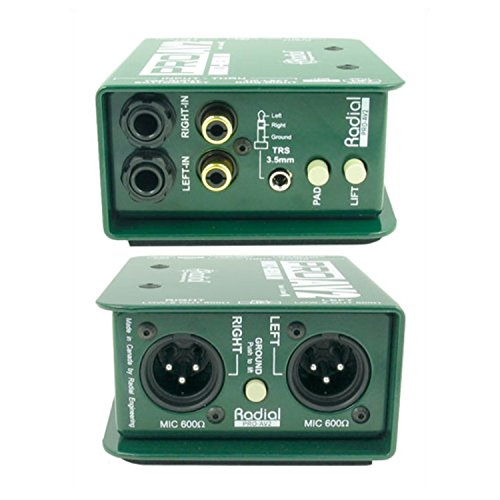 Radial ProAV2 Passive 2 Channel Multimedia DI A/V Direct Box with Senor ...