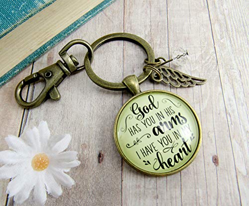God Has You In His Arms Remembrance Keychain I Have You In My Heart Memorial Jewelry For Women Angel Wing Charm
