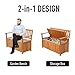 Outsunny 41 Gallon Outdoor Storage Bench, Wooden Deck Box with Inner Waterproof PE Lining, 2-Seat Container for Patio Garden Balcony Yard Store Garden Tools, Teak