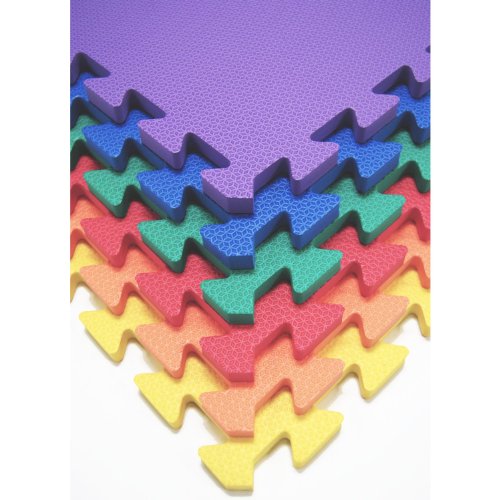 Non-Toxic 24" X 24" X ~9/16" Extra Thick Non-Recycled Quality Rainbow Baby Waterproof Playmats (Set of 6): Red, Orange, Yellow, Green, Blue & Purple