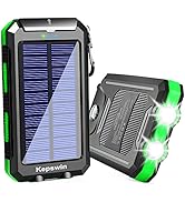 Solar Charger 20000mAh, Portable Solar Power Bank Waterproof Solar Phone Chargers Compatible with...