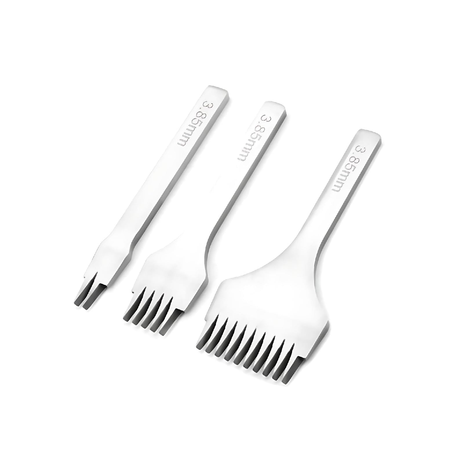 Lacing Stitching Chisel Set White Steel 2/5/10 Punch Prong Tool Set for Leather Crafts and Hole Punch